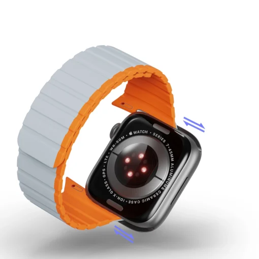Apple Watch rihm 424445mm silikoonist magnetkinnitusega hall ja oran 10